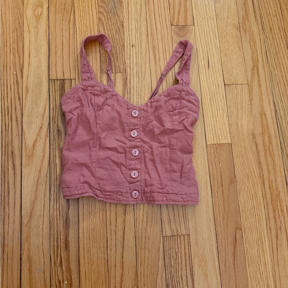 Abercrombie & Fitch Pink Sleeveless Crop Tank Top